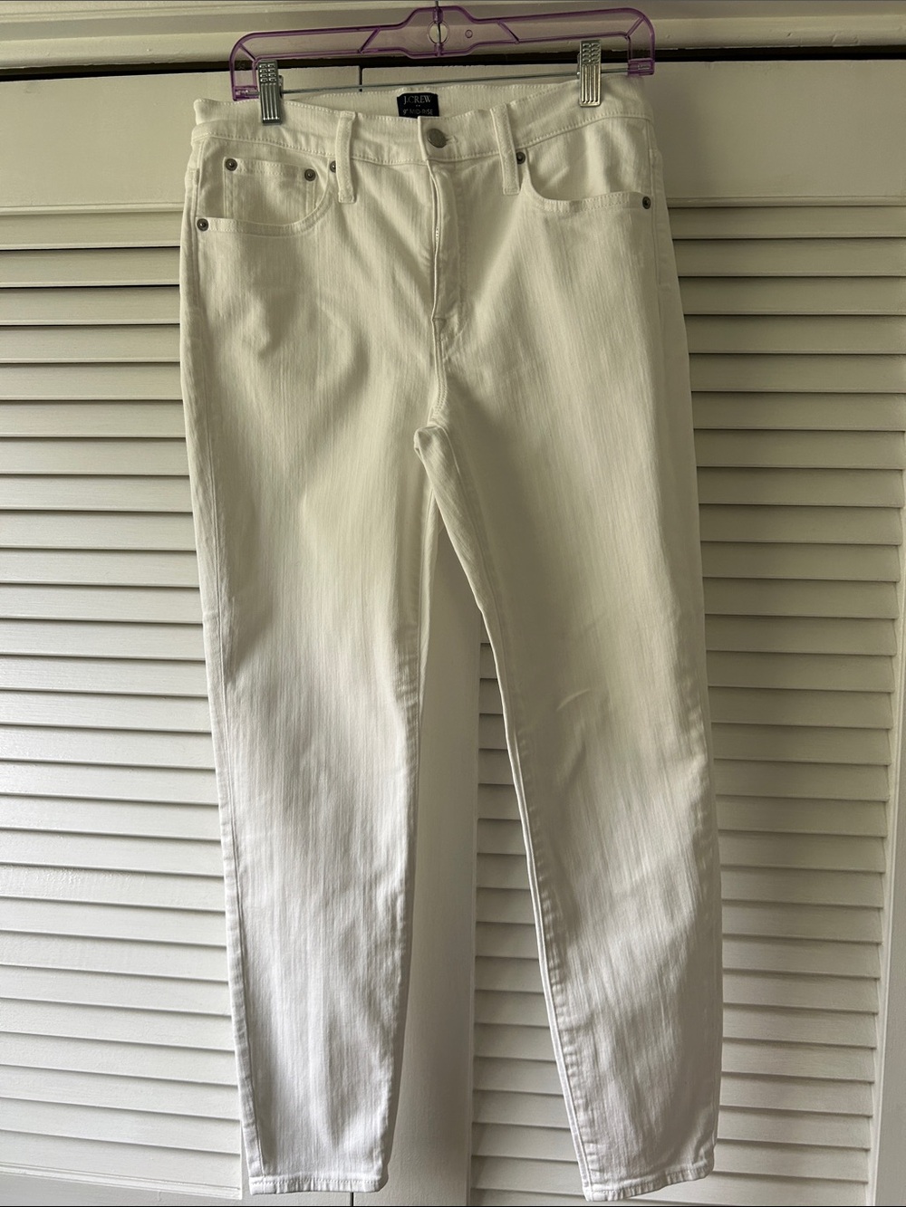 J. Crew White 9" Mid-Rise Skinny Jeans